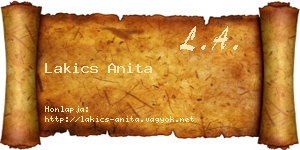 Lakics Anita névjegykártya